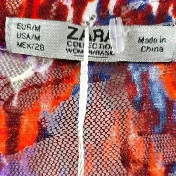 ☆ Zara Womens Abstract Print Flutter Sleeve Tie Dye Sheer Nwts Top 3/$30 - Picture 5 of 5